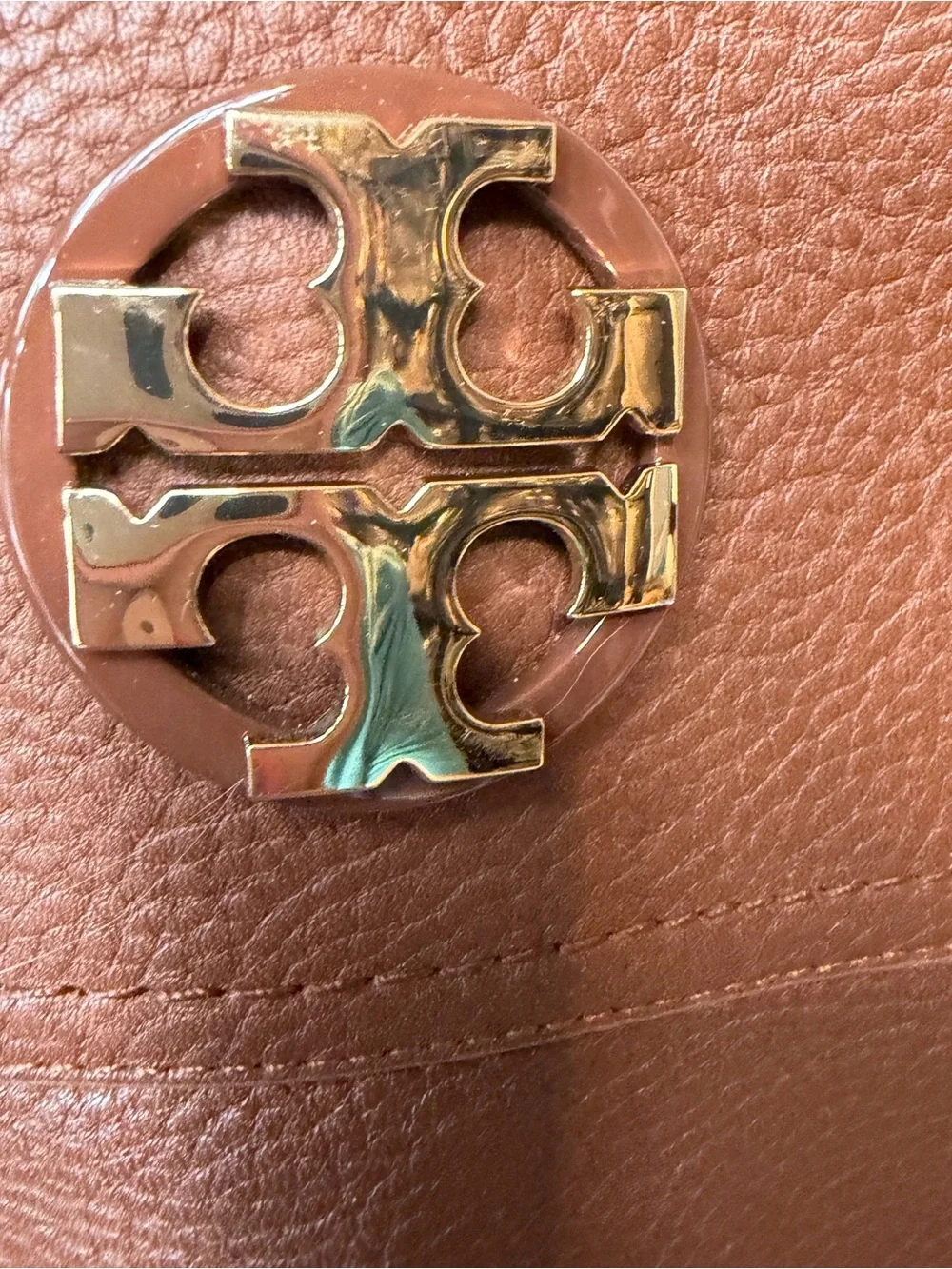TORY BURCH Adeline Riding Tall BOOTS Size 5 Leather Brown Gold Logo NEW $498